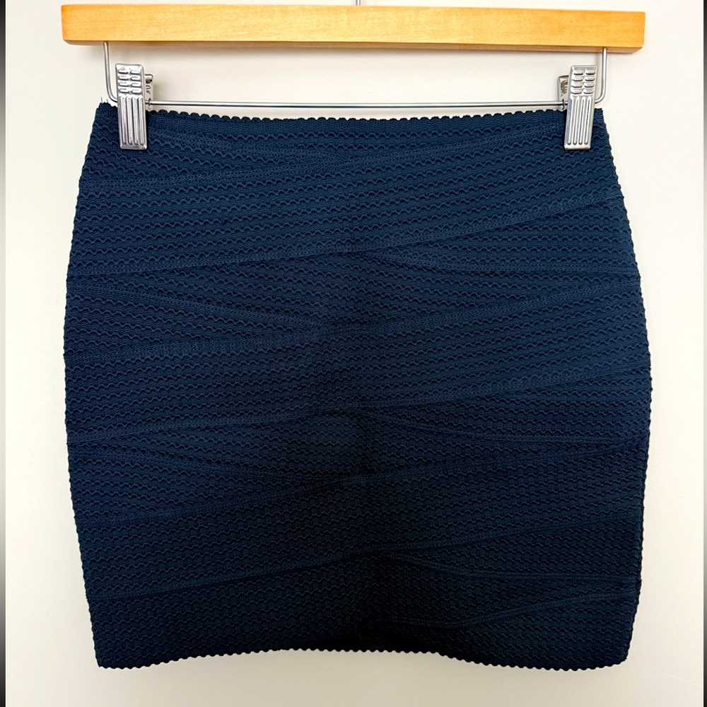H&M Blue Textured Bandage Mini Pencil Skirt Size S